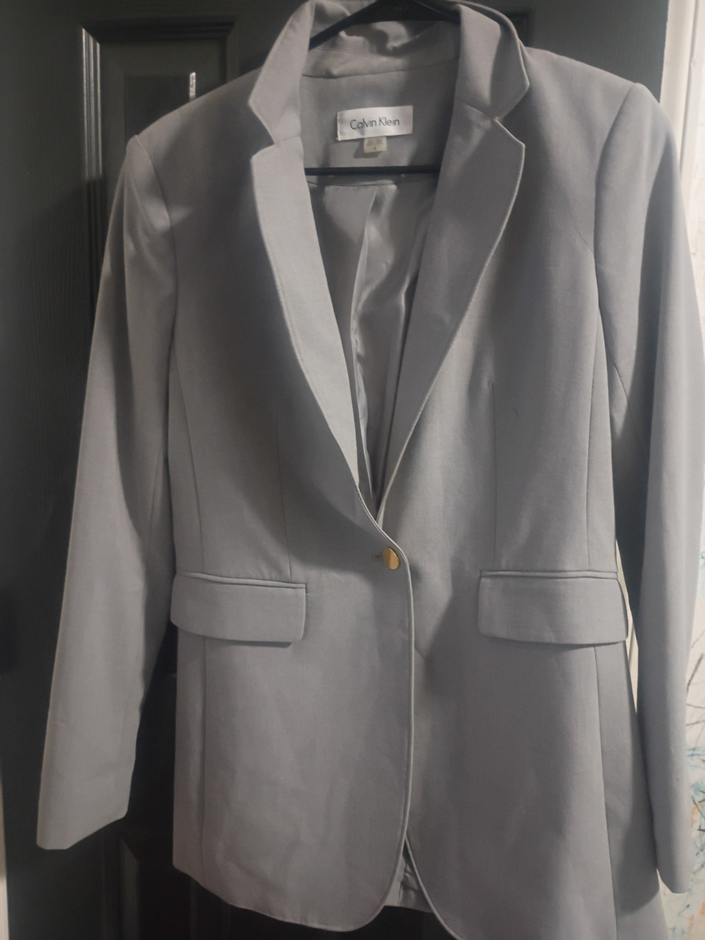 Calvin Klein Light Gray Single-Button Women's Blazer